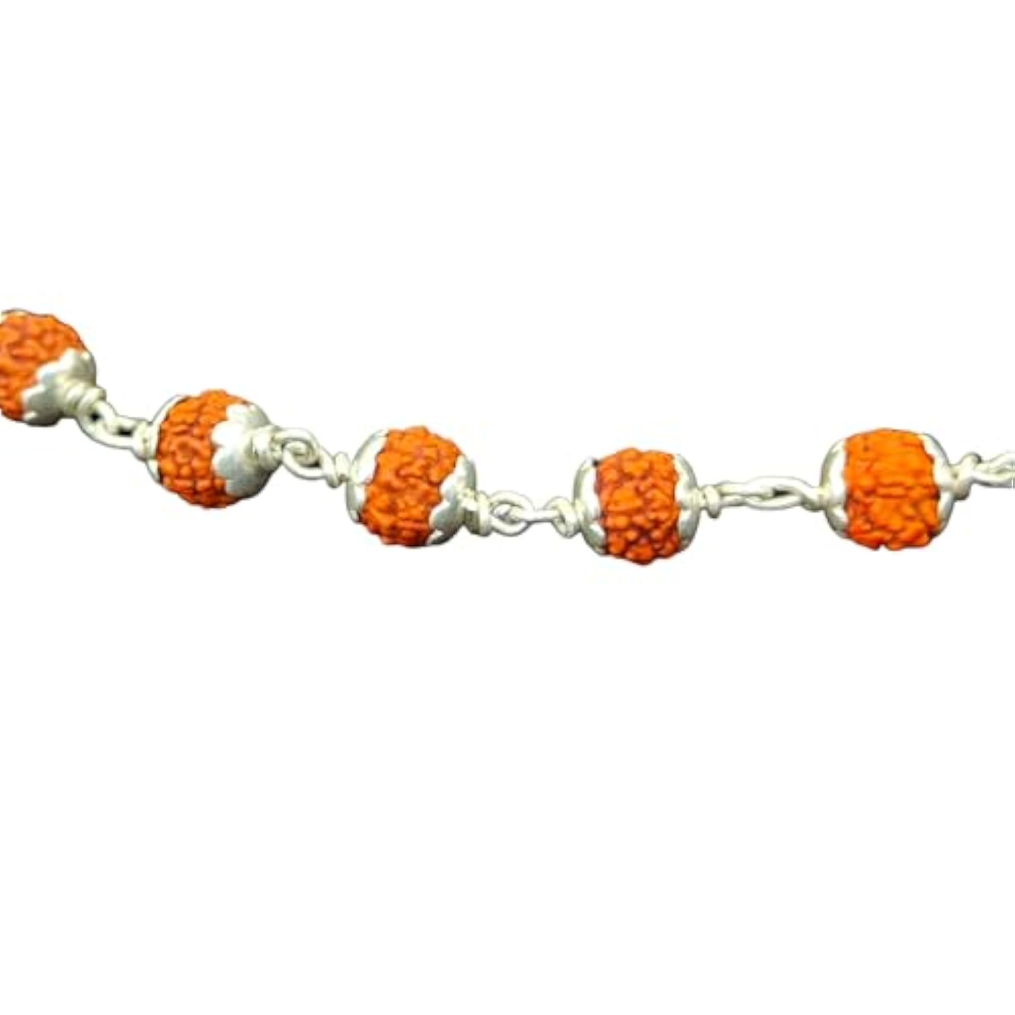 Men's 925 Silver 5 Mukhi Rudraksha Mala, Spiritual Gift